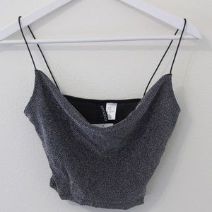 H&M GLITTER CROP TANK